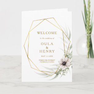 Eucalyptus Gold Géométrique Programme de mariage p