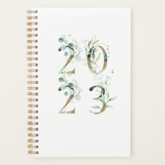 Eucalyptus Gold Green 2023 Elégant agenda chic