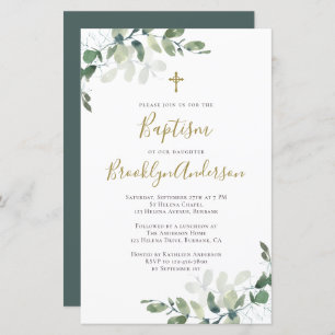 Eucalyptus Grand Budget Baptême Invitation