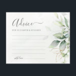 Eucalyptus Green Botanical Mariage carte conseil<br><div class="desc">Laissez fleurir l'amour avec ces cartes-conseils mariages d'eucalyptus enchanteurs. Vos invités peuvent partager leur sagesse sincère et leurs souhaits pour un mariage heureux sur ces cartes de charme ornées de verdure d'eucalyptus capricieux. Cette belle alternative à un livre d'or traditionnel permet à vos proches de laisser des messages durables que...</div>