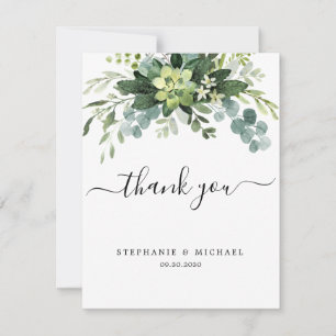 Eucalyptus Green Carte de remerciements Mariage ph