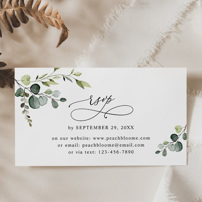 Eucalyptus Green Mariage en ligne Cartes RSVP (Créateur téléchargé)
