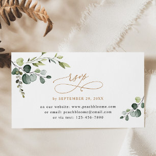 Eucalyptus Green Mariage Gold en ligne Cartes RSVP