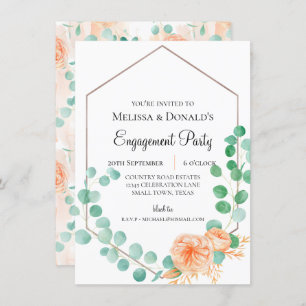 Eucalyptus Green Peach Floral Engagement Party