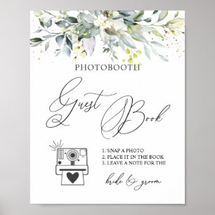 Eucalyptus Green Photo Guest Book Poster