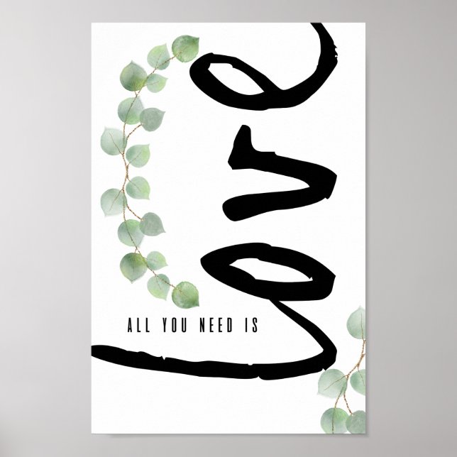 Eucalyptus Green Poster d'amour personnalisé (Devant)