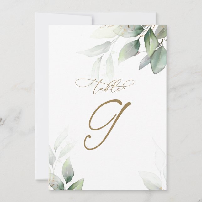 Eucalyptus Green Tableau 9 Mariage Numéro de table (Devant)