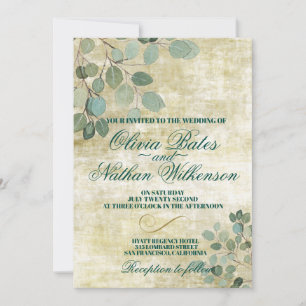 Eucalyptus Green Wedenery Invitations