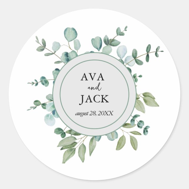 eucalyptus greenery wedding Sticker (Devant)