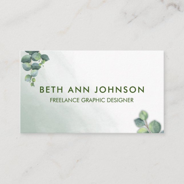 Eucalyptus Hummingbird Design Carte de visite (Devant)