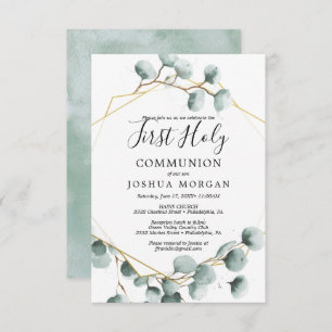 Eucalyptus Invitation de la première communion