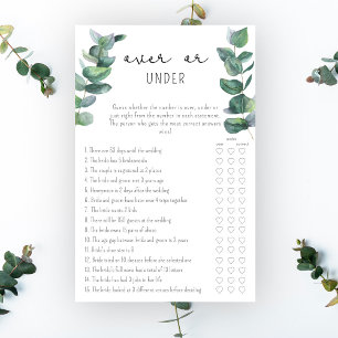 Eucalyptus - Jeu de baby shower : Plus ou Moins