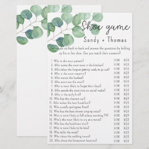 Eucalyptus - Jeu de chaussures jeu de baby shower