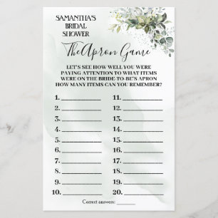 Eucalyptus La douche nuptiale d'Apron jeu bilingue