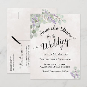 Eucalyptus & Lavande Rose Faire-Part de Mariage