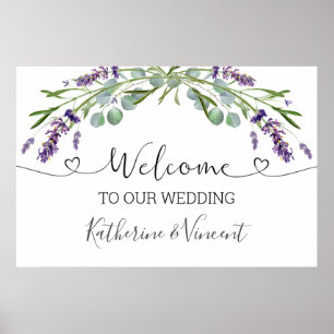 Eucalyptus Lavender Flowers Mariage Affiche de bie