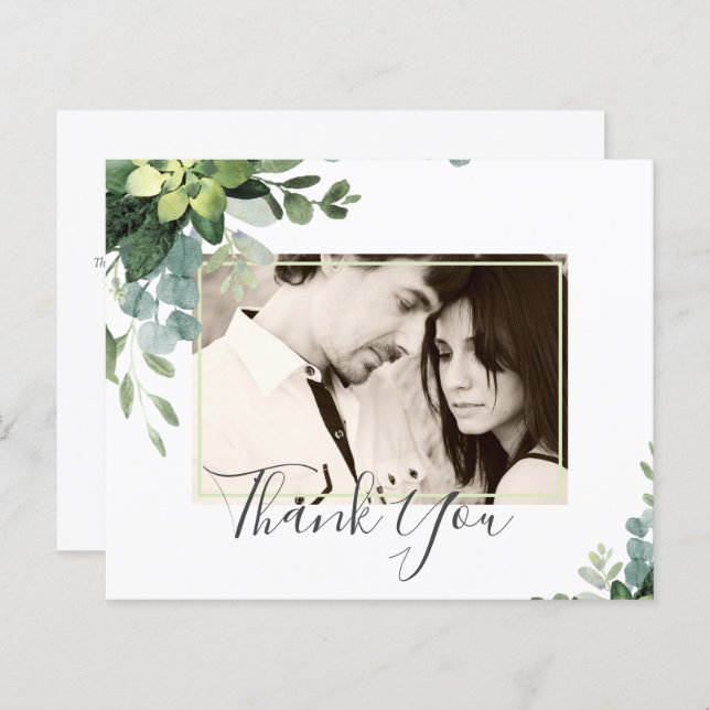 Eucalyptus Mariage - Aquarelle Feuilles de verdure (Devant / Derrière)