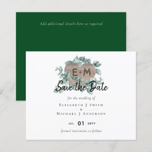 Eucalyptus Mariage - Aquarelle Verdure Monogramme