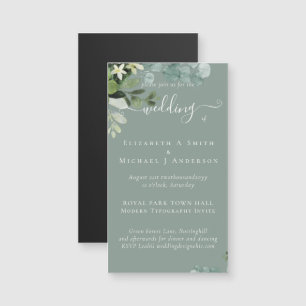 Eucalyptus Mariage Aquarelle verte Invitations