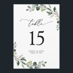 Eucalyptus Mariage de verdure Cartes Numéro de tab<br><div class="desc">Conçu pour correspondre à notre collection Boho Greenery mariage,  ce Modèle de menu personnalisable propose des feuilles de verdure mélangés à l'aquarelle et un serif élégant en noir. Éléments correspondants disponibles.</div>