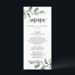 Eucalyptus Mariage Elopement Dîner Menu<br><div class="desc">Carte de dîner Eucalyptus Mariage Elopement Green Moderne. Customisez facilement et personnalisez-vous selon vos besoins,  et vos invités de dîner seront ravis quand ils verront ce menu de dîner parfait et élégant.</div>