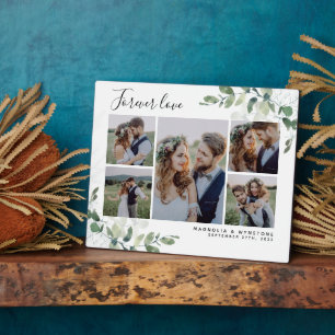 Eucalyptus Mariage Photo Collage Plaque de conserv