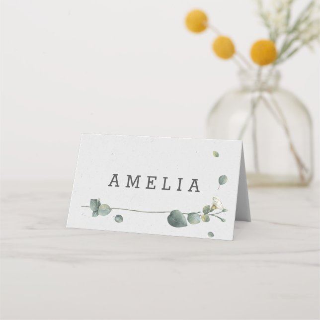 Eucalyptus Mariage Place & Escort Cartes (Dos)