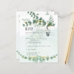 Eucalyptus Mariage RSVP Qr Code Vert moderne