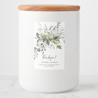 Eucalyptus Mariage Thankyou Food Étiquette Set