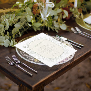 Eucalyptus Mariage Wreath Menu Ivory/Sage ID901