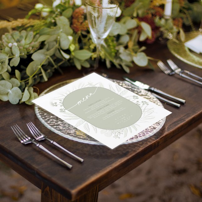 Eucalyptus Mariage Wreath Menu Sage Green ID901 (Créateur téléchargé)