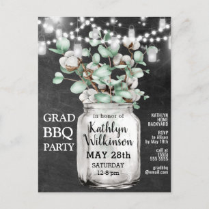 Eucalyptus Mason Jar Graduation Photo Invitation