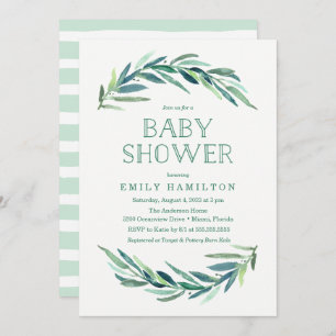 Eucalyptus moderne Invitation Baby shower