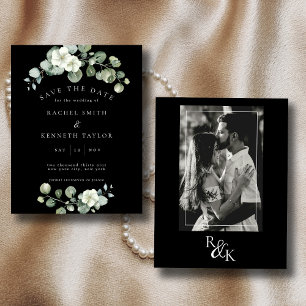 Eucalyptus noir & blanc minimaliste Enregistrer la