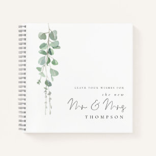 Eucalyptus Nouveau M. Mme Nom Mariage Livre d'invi