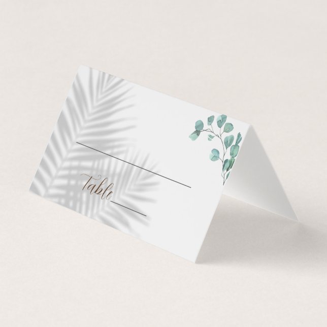 Eucalyptus Numéro de table et nom Cartes de place (Front)