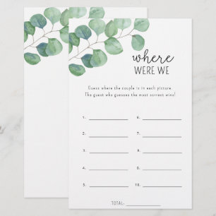 Eucalyptus - Où étions-nous jeu de baby shower pou