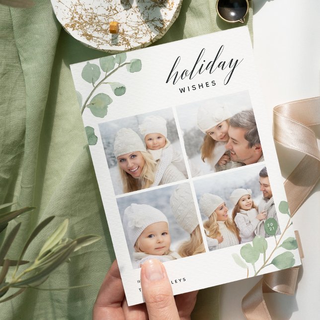 Eucalyptus peint | Carte de collage photo de vacan (Créateur téléchargé)