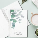 Eucalyptus personnalisé verdure<br><div class="desc">Cet élégant planificateur personnalisé est décoré de feuilles d'eucalyptus aquarelle dans des tons doux de vert. Facile à personnaliser. Pour modifier davantage, utilisez l'outil de conception pour modifier la police, la taille de police ou la couleur. Parce que nous créons notre oeuvre, vous ne trouverez pas cette image exacte d'autres...</div>