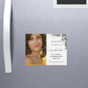 Eucalyptus photo anniversaire enregistrer la date