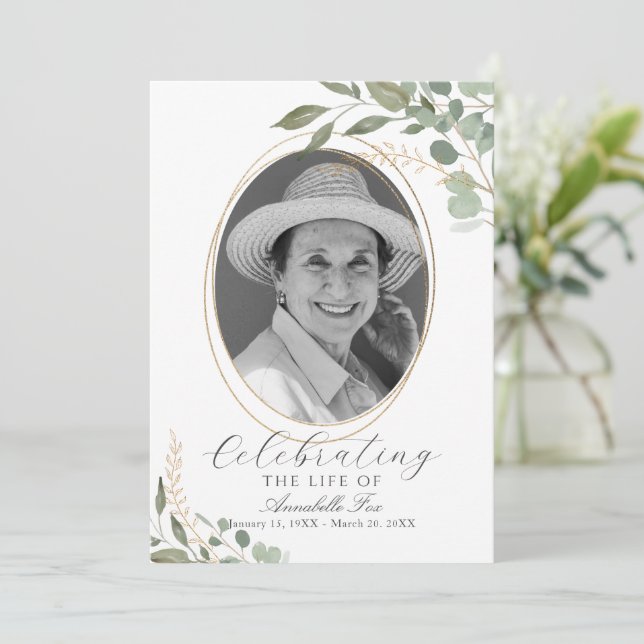 Eucalyptus Photo Funérailles Programme D'Ordre De  (Debout devant)