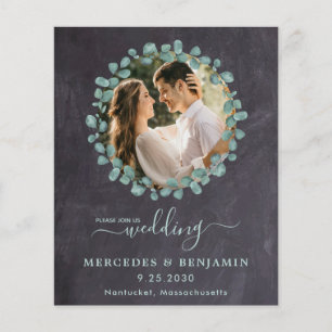 Eucalyptus Photo Greenery QR Code Mariage Invitati