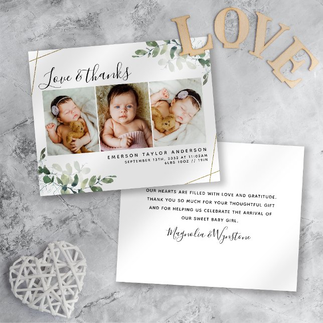 Eucalyptus Photo Nouveau Carte de remerciements bé (Créateur téléchargé)