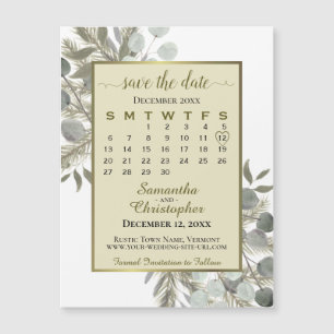 Eucalyptus Pine Enregistrer la date Calendrier Gol
