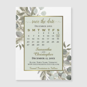 Eucalyptus Pine Enregistrer la date Calendrier Sag