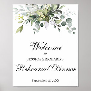 Eucalyptus Rehearsal Dinner Welcome Poster Sign