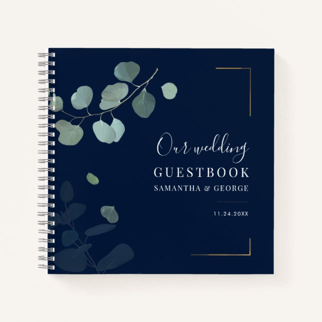 Eucalyptus Rustic Greenery Livre d'invité Mariage (Devant)