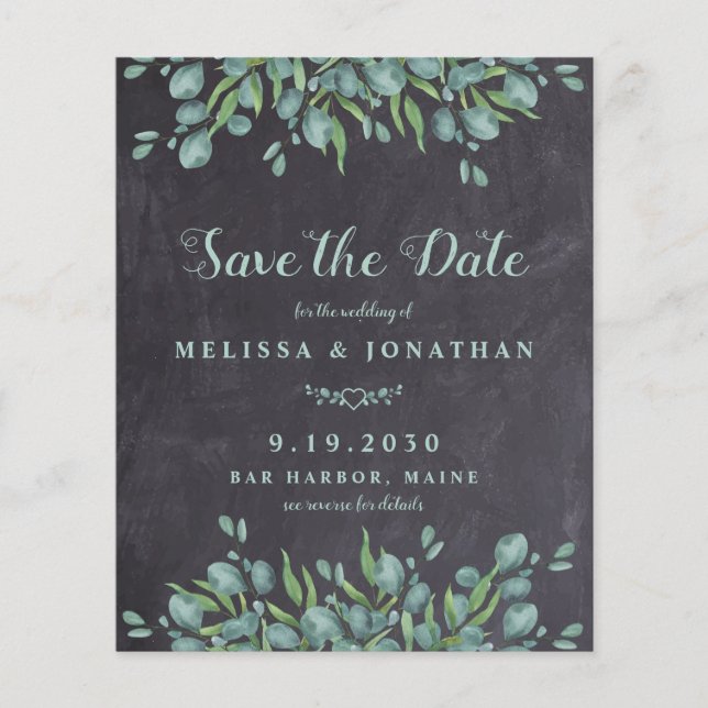 Eucalyptus Rustic QR Code Mariage Enregistrer La D (Devant)