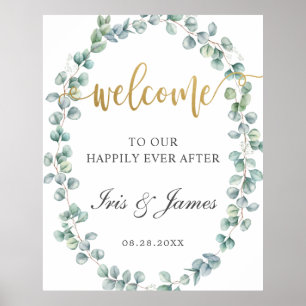 Eucalyptus Rustique Affiche de bienvenue Mariage