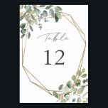 Eucalyptus Rustique Numéro de table<br><div class="desc">Habillez vos tables de mariage ou de fête avec votre carte Rustique Eucalyptus Table Number. Faite à la main peinte,  aquarelle de la végétation eucalyptus.</div>